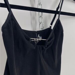 Free People Ribbed Tank with Metal Bust Detail and Adjustable Straps